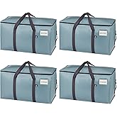 VENO 4 Pack Moving Bags, Upgraded Heavy Duty, Moving Boxes Alternative, Packing Storage Supplies for Dorm Room Essentials with Zipper for Clothes, Large Totes for Packaging (Light Blue, 4 Pack)