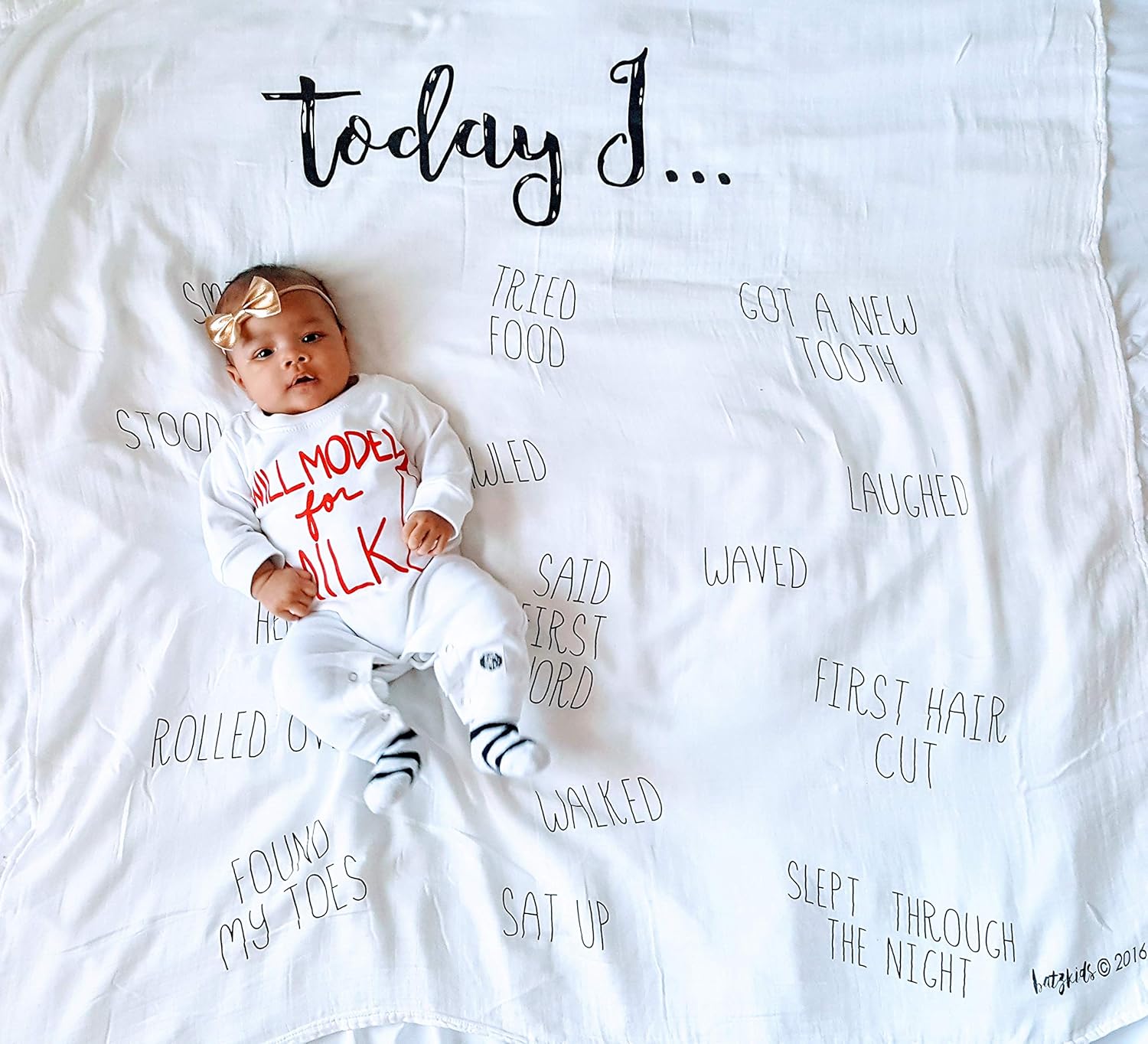 muslin milestone blanket