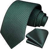 HISDERN Polka Dot Ties for Men Classic Silk Ties and Pocket Square Formal Business Necktie Handkerchief Wedding Party