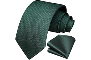 HISDERN Polka Dot Ties for Men Classic Silk Ties and Pocket Square Formal Business Necktie Handkerchief Wedding Party