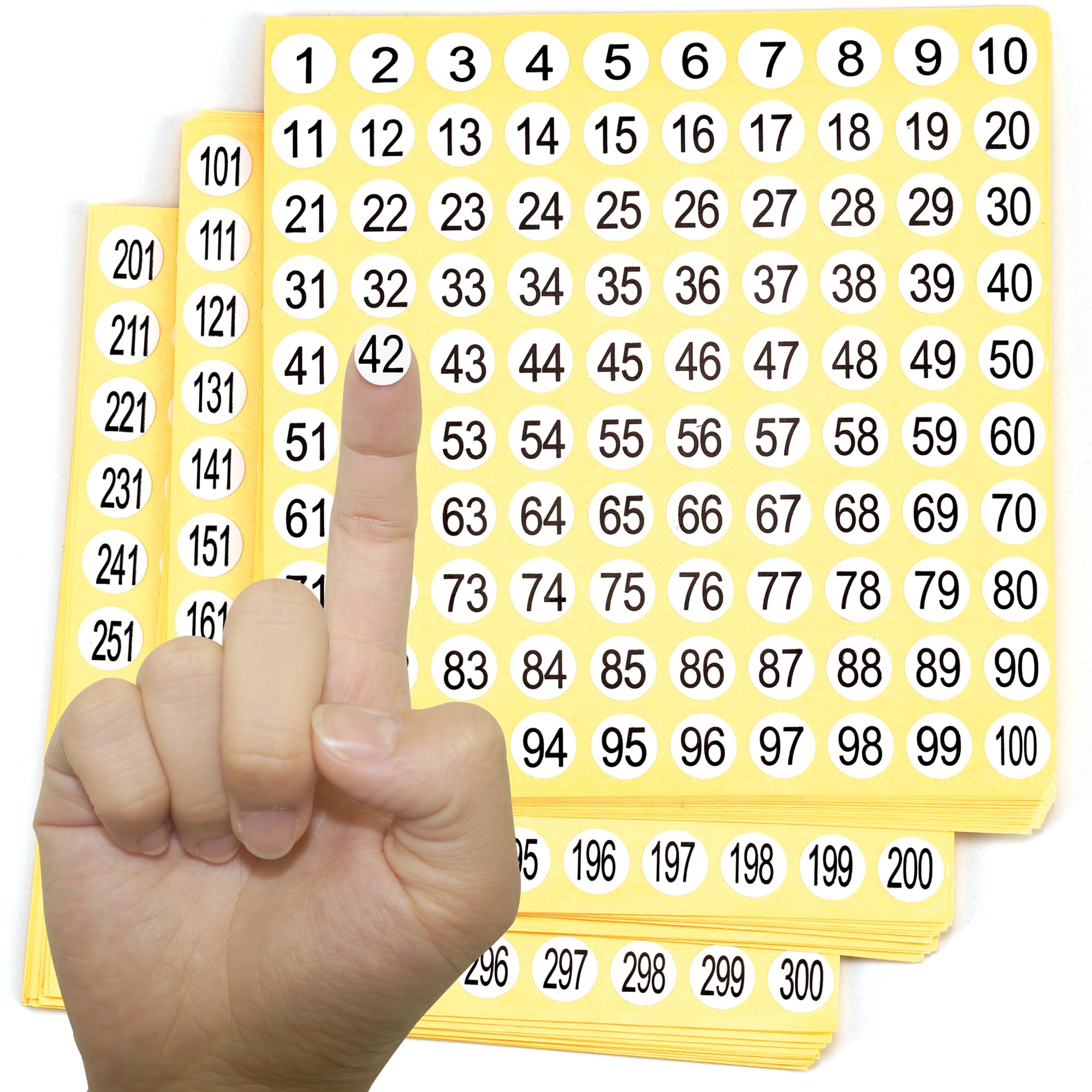 Photo 1 of 1-300 Round Number Stickers Labels 15 Sets 4500 Self Adhesive Labels Small Consecutive Number Decals Signs Inventory Stickers for Organizing and Storage Classification