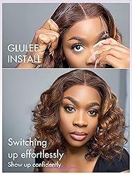 LUVME HAIR 10? Brown Ombre Bob Wig Human Hair Pre