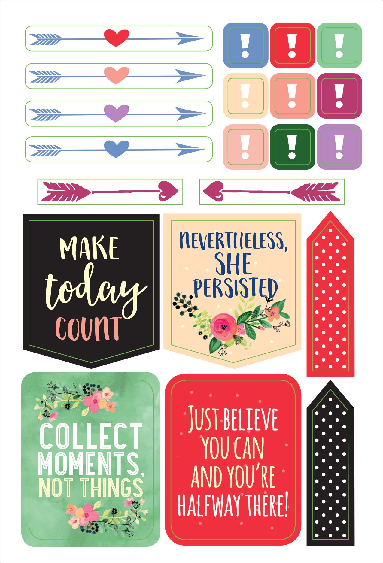 Essential 2019 Weekly Planner Stickers - She Believed She Could (Set of 160 Stickers)