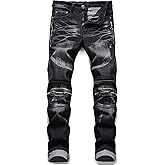 Liuhond Men's Slim Fashion Ripped Straight Holes Stretchy Jeans