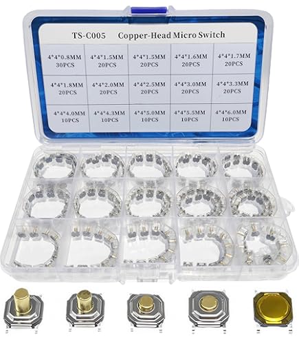 uxcell 22pcs 4x4x1.5mm SMT Surface Mounted Devices Momentary Tact