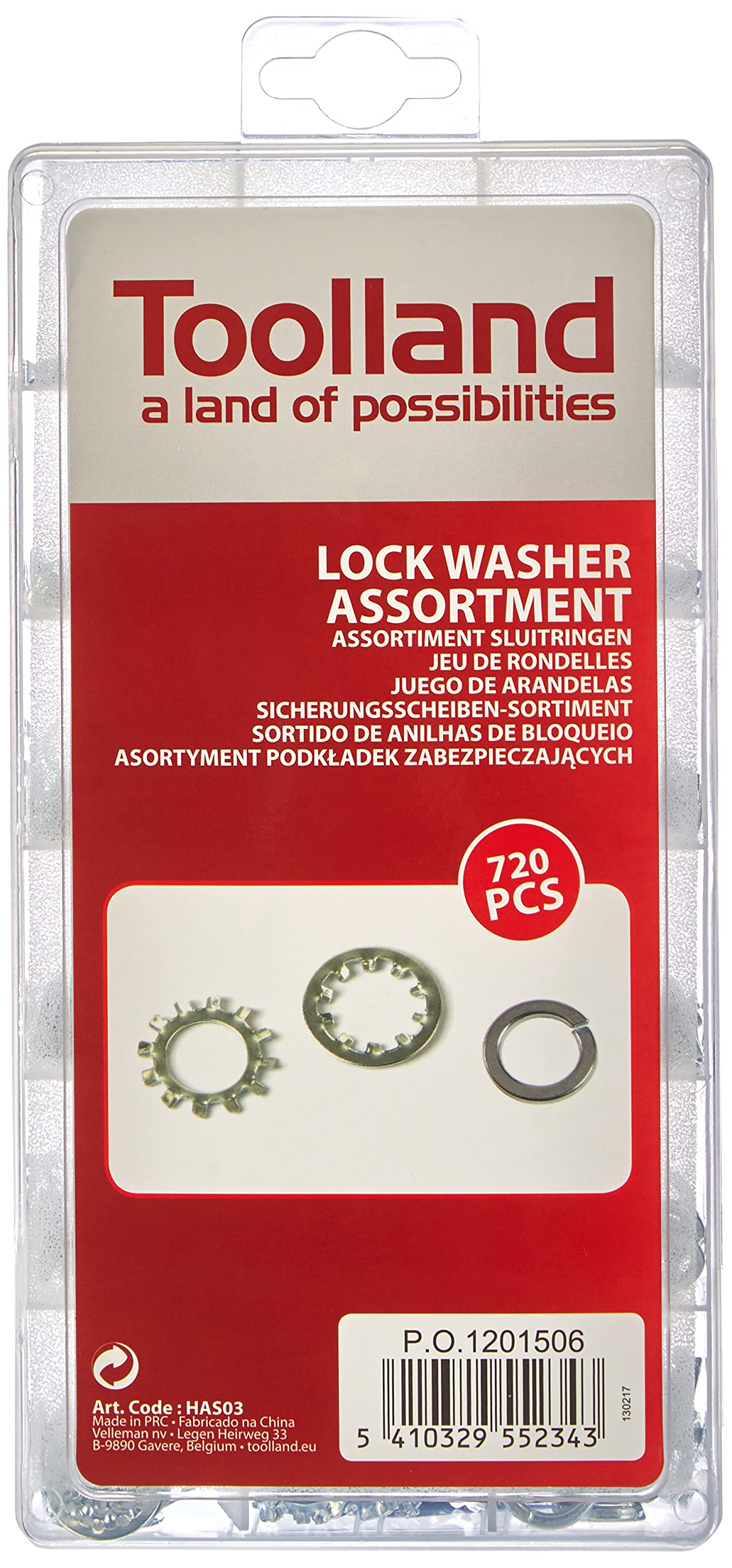 Perel HAS03 Lock Washer Assortment (720-Piece)