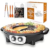 Food Party Hot Pot Electric and BBQ Grill Smokeless 2 in 1 Chinese Hotpot with Divider Shabu Shabu Hot Pot Korean BBQ Grill I