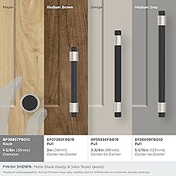 Amerock | Cabinet Knob | Matte Black/Satin Nickel