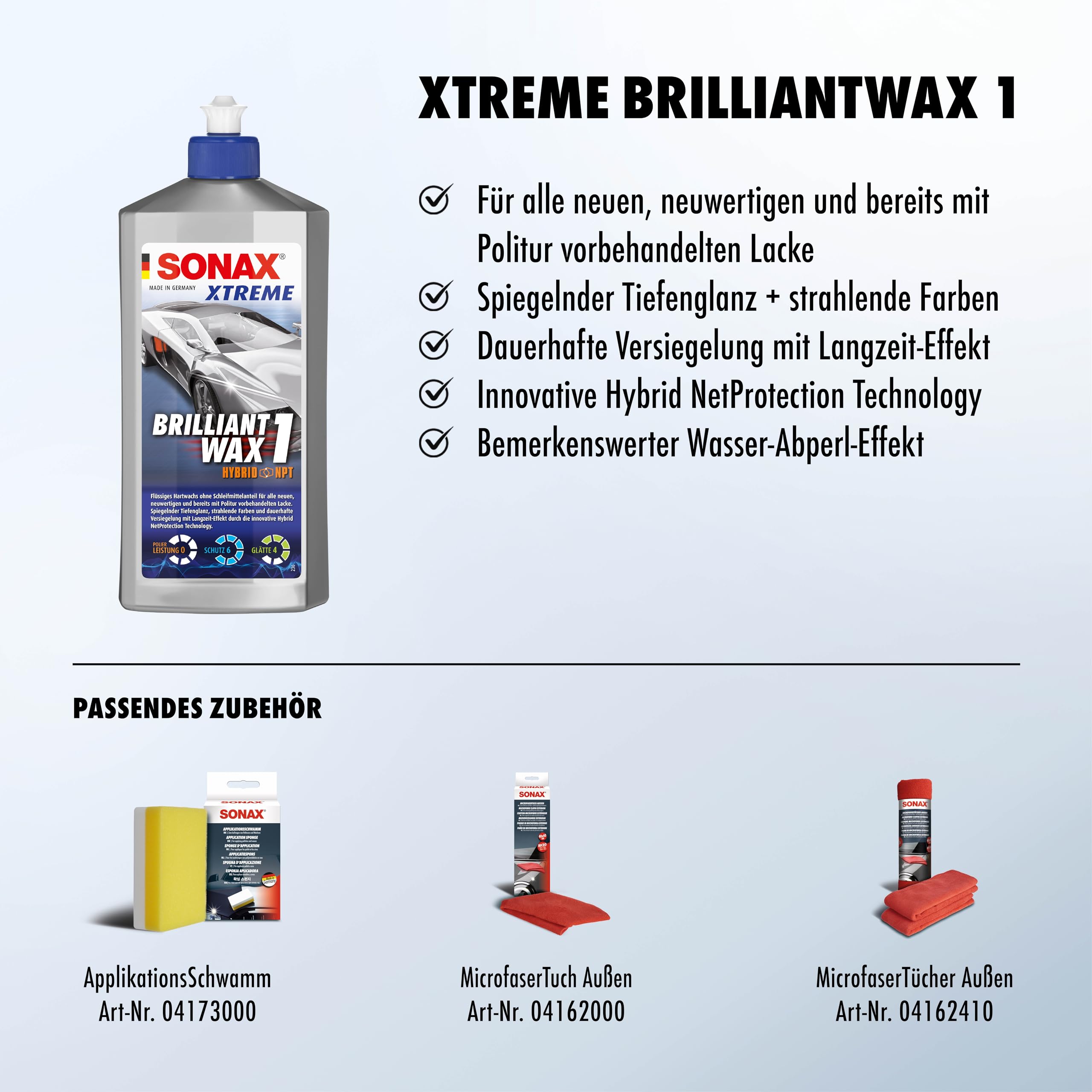 SONAX XTREME BrilliantWax 1 Hybrid NPT (500 ml) flüssiges Hartwachs ohne Schleifmittelanteil | Art-Nr. 02012000 3