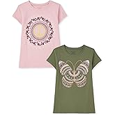 The Children's Place Girls Unicorns,Sports,Butterflies Short Sleeve Graphic T-Shirts,2 Pack
