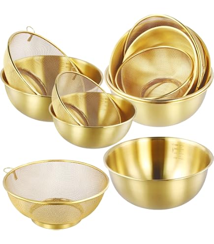 RimCereal 8-Piece Stainless Steel Colander Set - Microporous Strainers With Mixing Bowls (1.2qt-5qt) - View #4