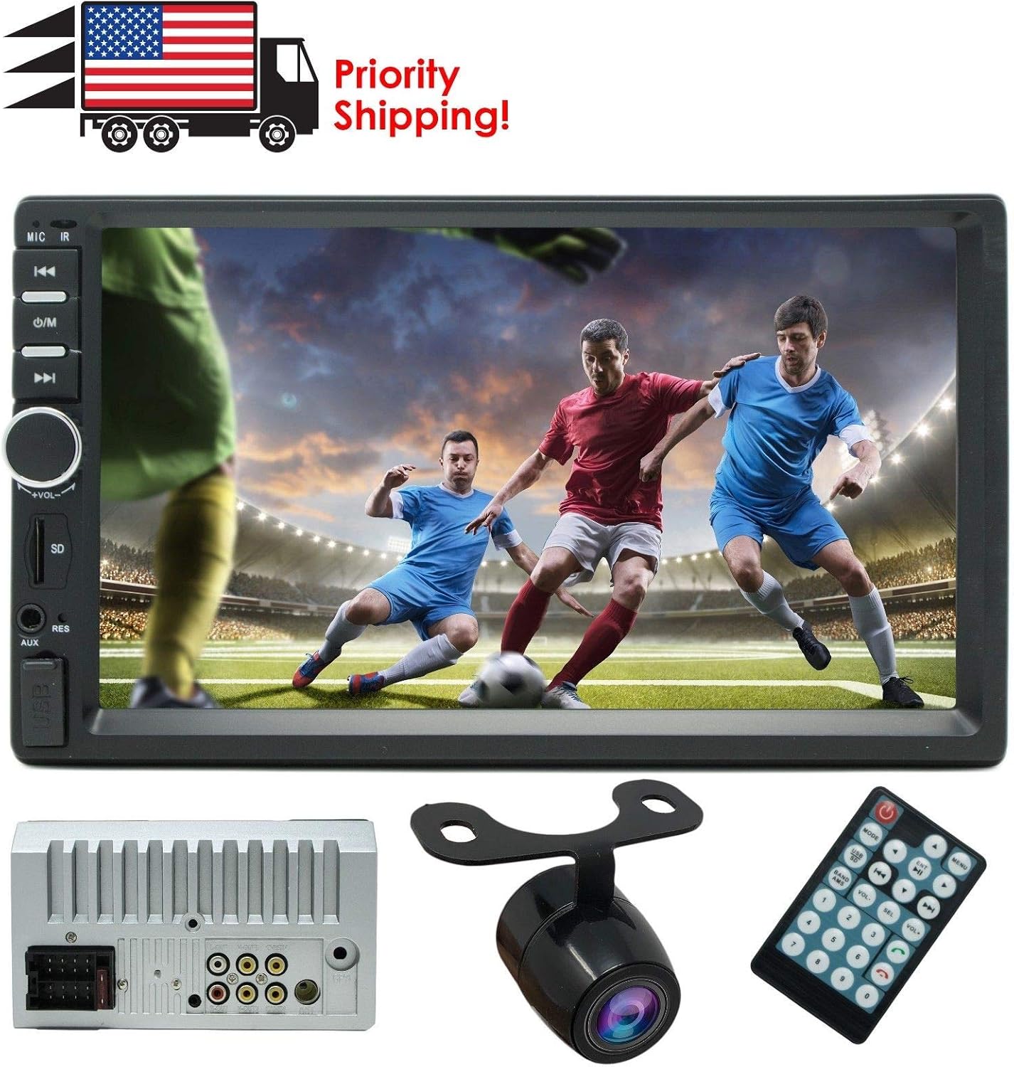 SoundXtreme ST-X6400BT MP5 7" Touch Screen Double Din Car Stereo Radio Work with Bluetooth + Backup HD Camera Included