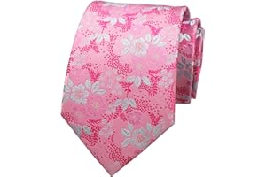 Elfeves Men's Tie Cravat Jacquard Luxury Small Floral Pattern Wedding Necktie