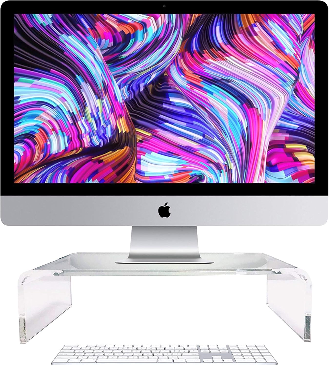 Stanley Acrylic Premium Clear Laptop Monitor Stand, Printer Riser, Sturdy Organizer for Home Office, Modern Minimalism Classy, 15&rdquo;W x 7.9&rdquo;D x 3.9&rdquo;H