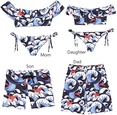 dad and baby matching swim shorts