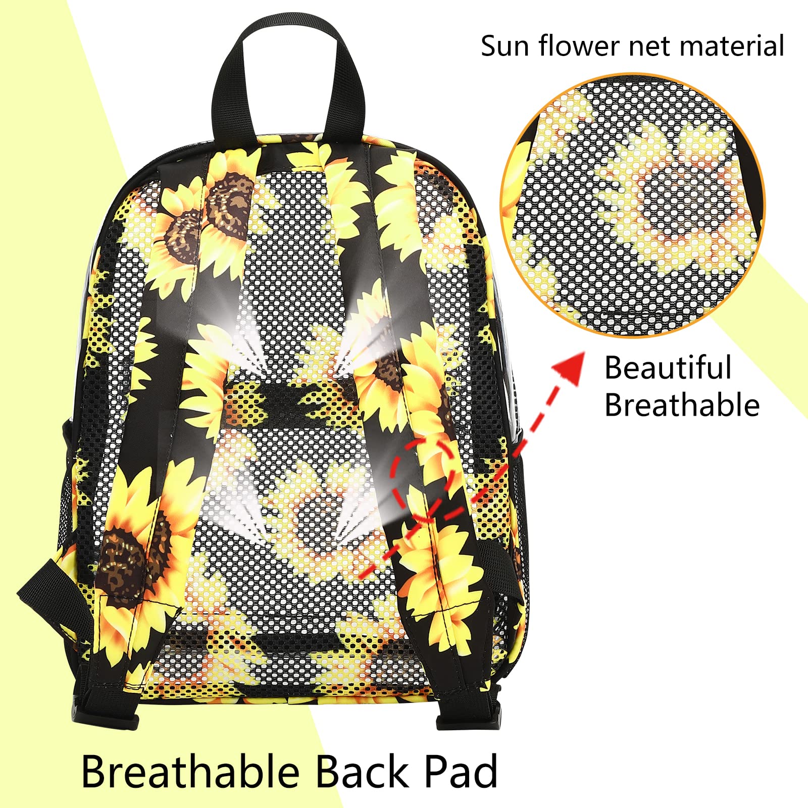 BTOOP Clear Mini Backpack for Stadium Events 12x12x6 Small Transparent Backpacks Plastic See Through Clear Bag for Concerts Work Festival Security Travel