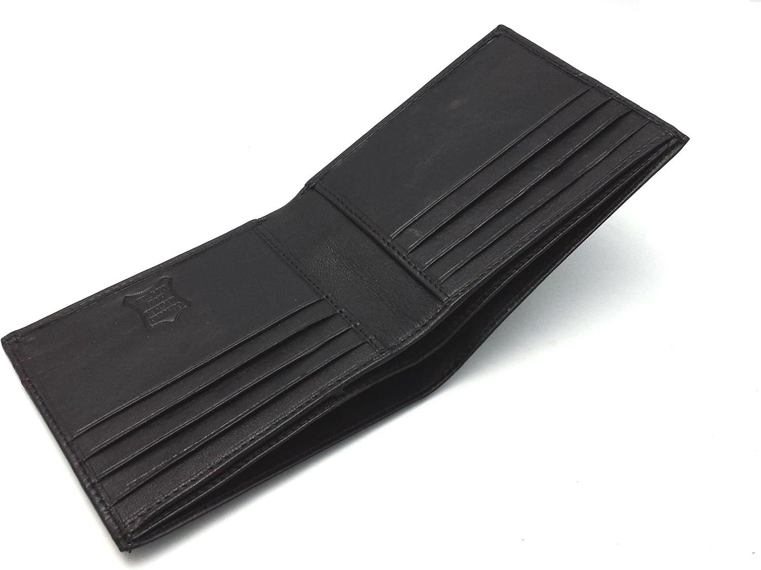 Buono Pelle RFID Blocking Designer Real Leather Mens Wallet Credit Carder Holder Bifold Purse with Gift Box - Image 5