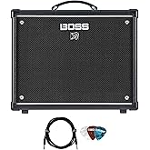 Boss Katana-50 Gen 3 50-Watt 1x12-Inch Guitar Combo Amplifier Bundle with Gearlux Instrument Cable and Picks