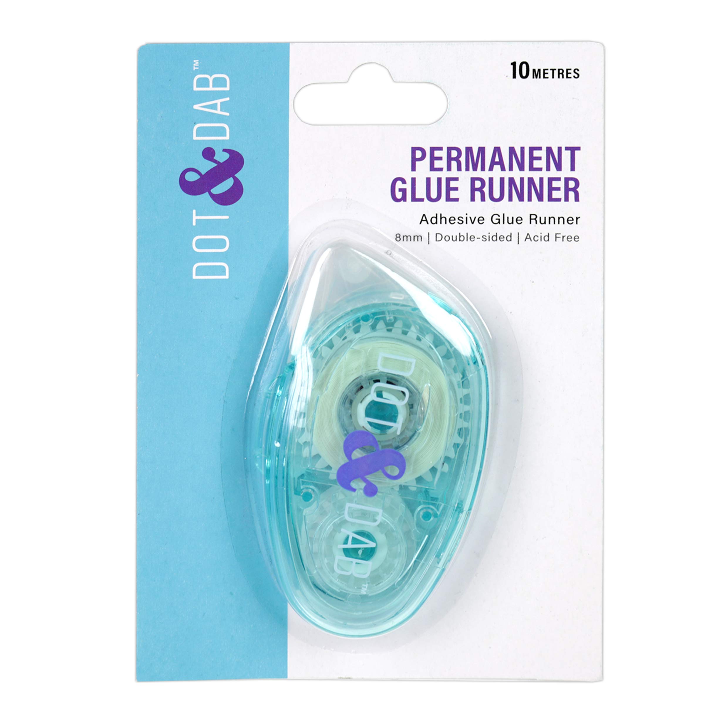 Dot & Dab Glues & Adhesives - Permanent Adhesive Roller (8mm x 10m)