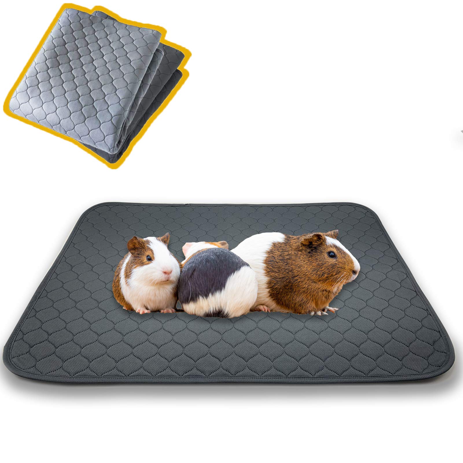 Snagle Paw Pack Guinea Pig Fleece Cage Liners,Washable Guinea Pig Pee  Pads,Non Slip Guinea Pig Bedding with Waterproof, Reusable,Great Absorbent
