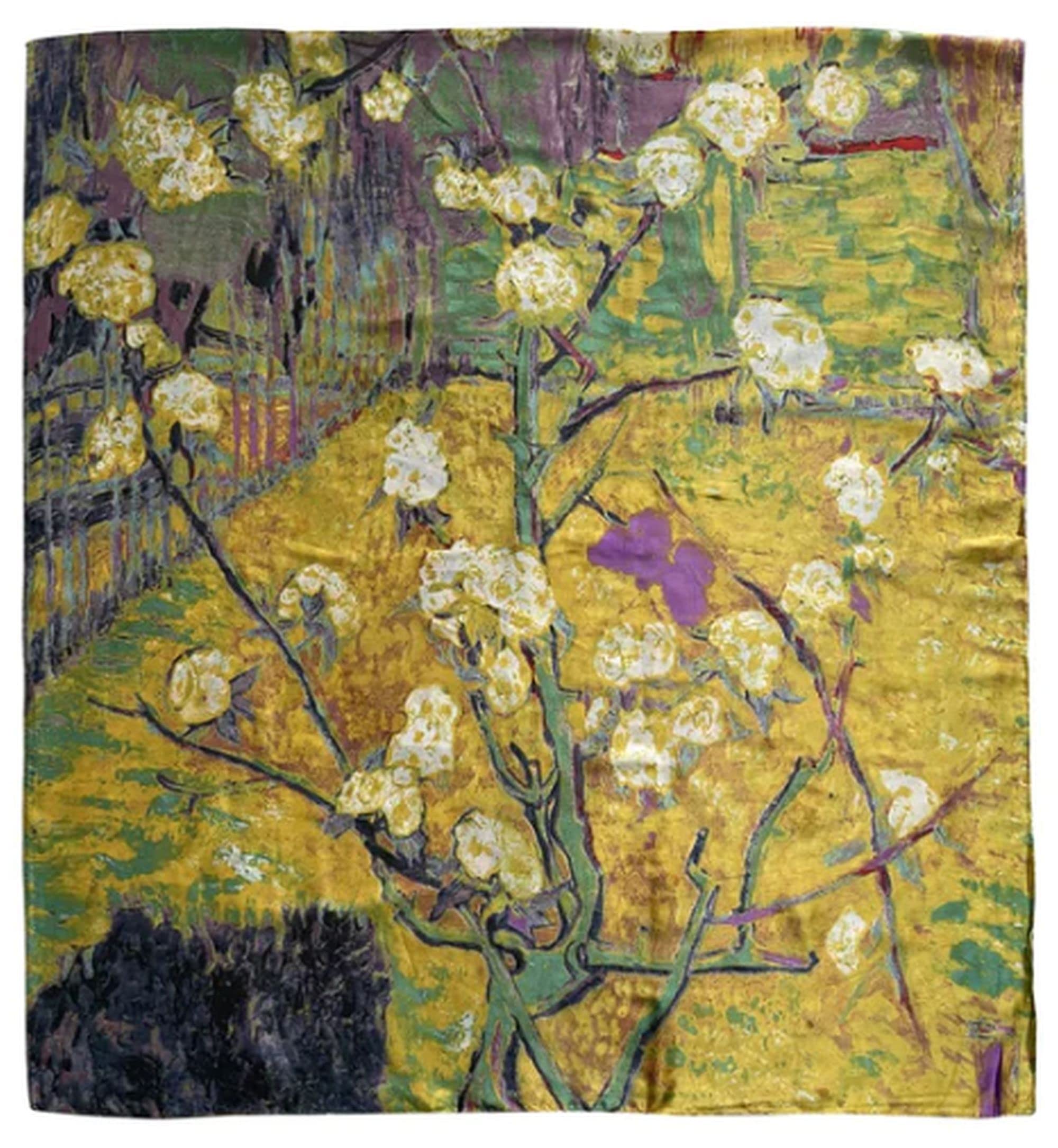 GFM® Women's Silk Blend Painting Or Art Based Ladies Summer Scarf (VSLK) (Impressionism Floral)(FS-VSLK-3903-A)