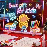 20'' Lumi LED Drawing Board for Kids- Erasable Acrylic Electronic White Boards, Drawing Tablet,6 Modes &amp; 8 Colors Light Up Drawing Board,Kids Toy with 13 E Birthday Holiday Day Gifts for Girls &amp; Boys