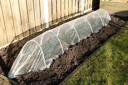 Tunnelgewächshaus Gewächshaus Pflanzbeet Tunnel mit Bögen ca. 0,6 x 0,45 x 5m