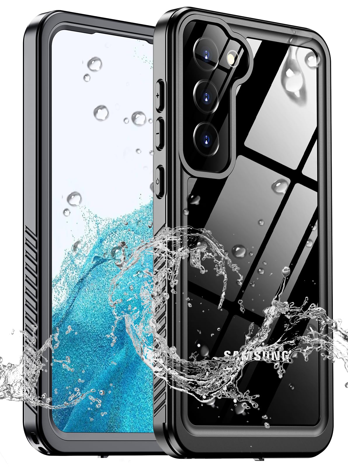 xiwxi for Samsung Galaxy S22 Case Waterproof,[IPX8 Underwater Case][Full Body Shockproof & Military Dropproof] Clear Sound Quality Built-in Screen Protector for Samsung S22 6.1 inch-Black