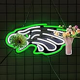Football Team Neon Sign, Cool Dimmable Light Up Football Team Neon Light Up Sign Gift USB Powered Bedroom Man Cave Game Room Home Bar Party Shop Decor Decoration for Kids Boys Birthday Christmas Gift (eegles)