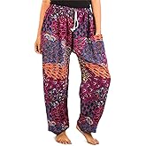 LOFBAZ Harem Pants for Women S-4XL Plus Yoga Hippie Boho Beach Travel Lounge PJs