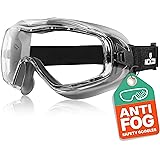 NoCry Anti Fog Safety Goggles for Men and Women with Premium Anti Scratch Coating - Vented Panoramic Lab Goggles; ANSI Z87 Ce