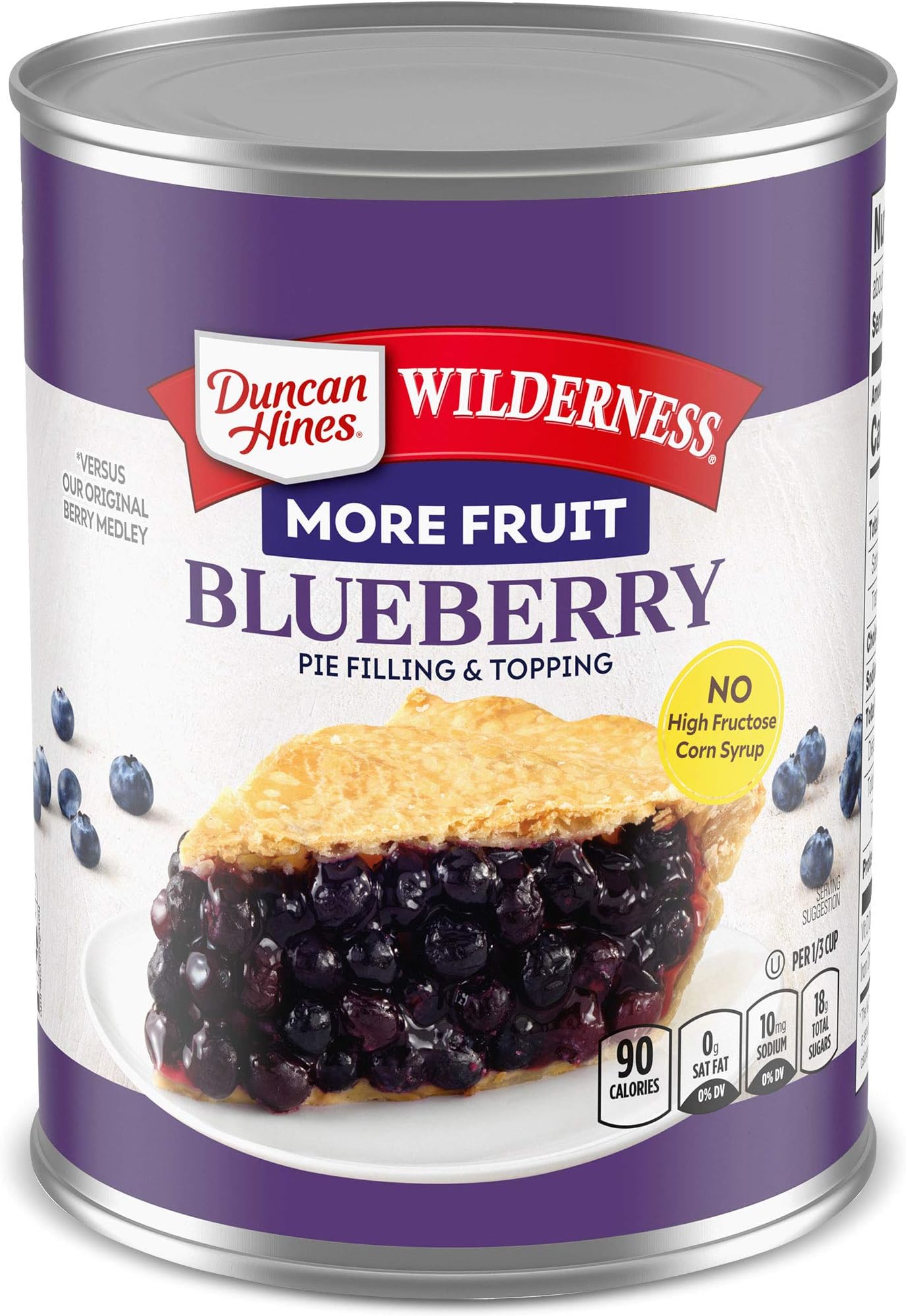 Duncan Hines Wilderness More Fruit Pie Filling & Topping, Blueberry, 21 Ounce