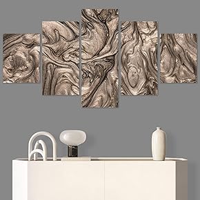 SIGNWIN 5 Panel Canvas Wall Art Abstract Closeup...