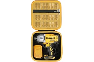khanka Carrying Hard Case Replacement for DEWALT 20v MAX XR Brushless High Torque Impact Wrench, Yellow, Medium Case, Dcf899h