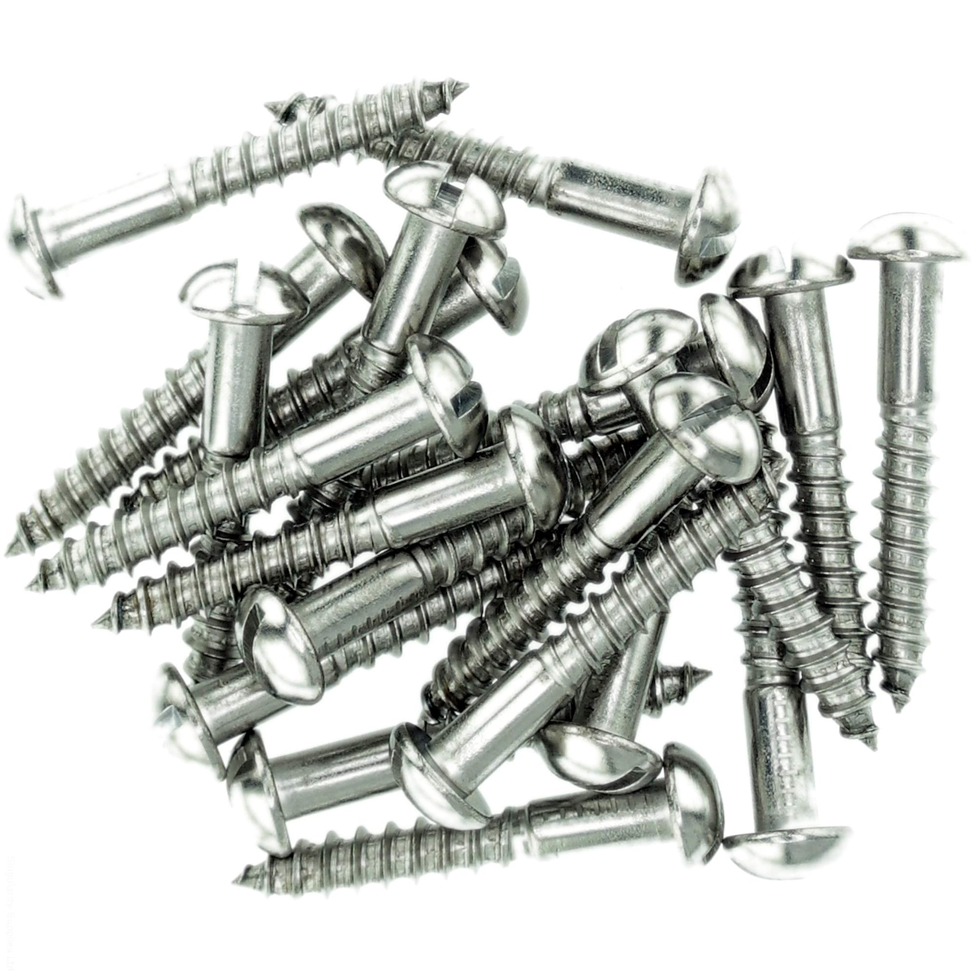 No.14 x 0.78 (6.0mm x 20mm) Slot Pan Wood Screw - Stainless Steel (A2) (Pack of 20)