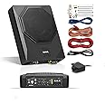 Sound Storm Laboratories US8K 8 Inch Under Seat Powered Car Audio Subwoofer - 800 Watts Max, Low Profile, Built in Amplifier, for Truck, Boxes and Enclosures, Remote Subwoofer Control