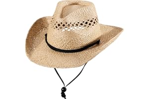 MIX BROWN Straw Cowboy Hats Cowgirl Hat Western Cowboy Hat Rancher Hat for Men Women, Exquisite Decoration Band