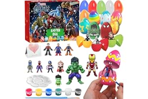 QUEENII Filled Easter Eggs with Super Hero Toys Inside, Mar-vel Easter Basket Stuffers for Toddler,Easter Party Favors, Filled Easter Eggs Hunt, Easter Egg Fillers, Easter Decorations Gift for Kids-21 Pcs