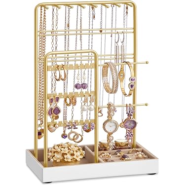 Organisateur Bijoux Crâne Gothique - Présentoir Résine Pour Boucles D'Oreilles, Colliers, Bracelets, Style Halloween