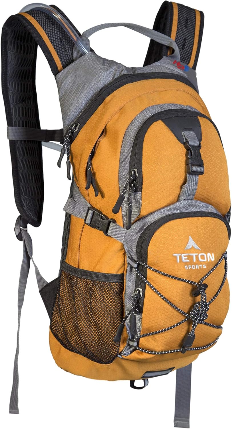 TETON Sports Oasis 1100 Hydration Pack; Free 2-Liter Hydration Bladder; For Backpacking, Hiking, Running, Cycling, and Climbing; Orange : Sports & Outdoors