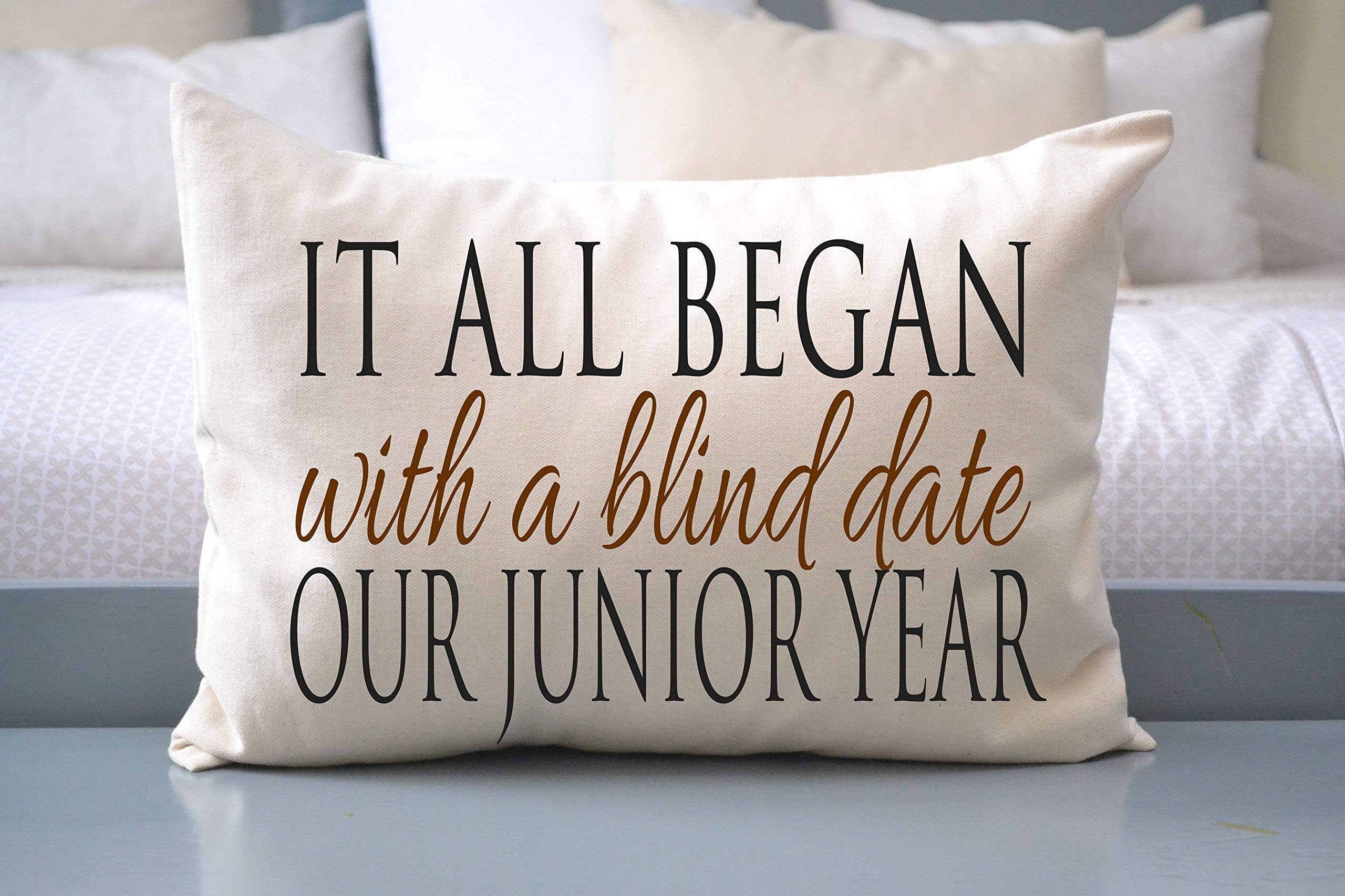 Personalized Pillow for 2nd Cotton Anniversary with your Personalized Love Story It all Began romantic gift