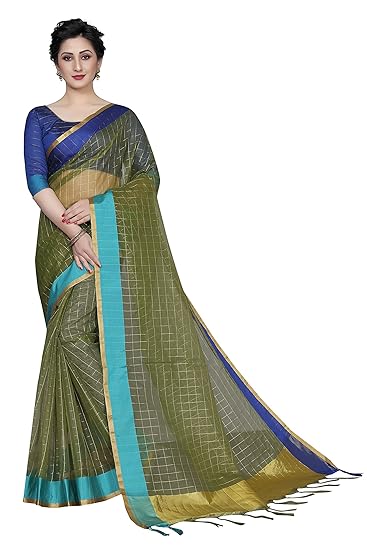 Womens Oragenza Saree With Blouse Piece (Orga9nzaVariation)