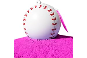 J&M GENDER REVEAL Gender Reveal Baseball for Baby Showers and Reveal Parties - 100% All Natural Holi Powder (Pink)