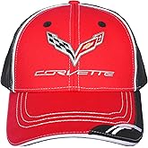 JH DESIGN GROUP Men's Chevy Corvette C7 Logo Cap Adjustable Red & Black Hat