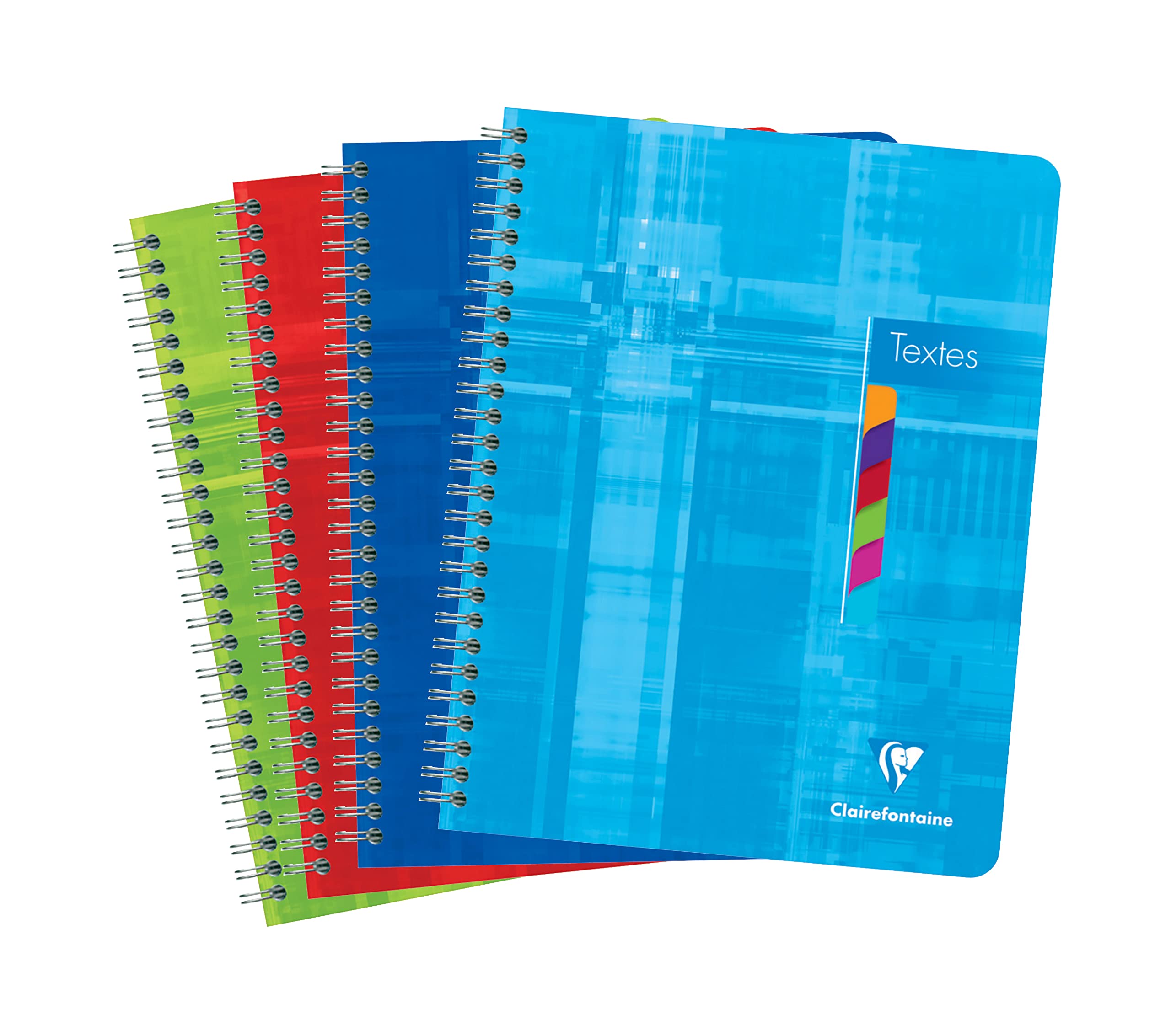 Clairefontaine 8756C Spiral Notebook - 17x22 cm - 144 Seyes Ruled Pages with Detachable Colour Keys - 90 g White Paper - Laminated Card Cover - Random Colour
