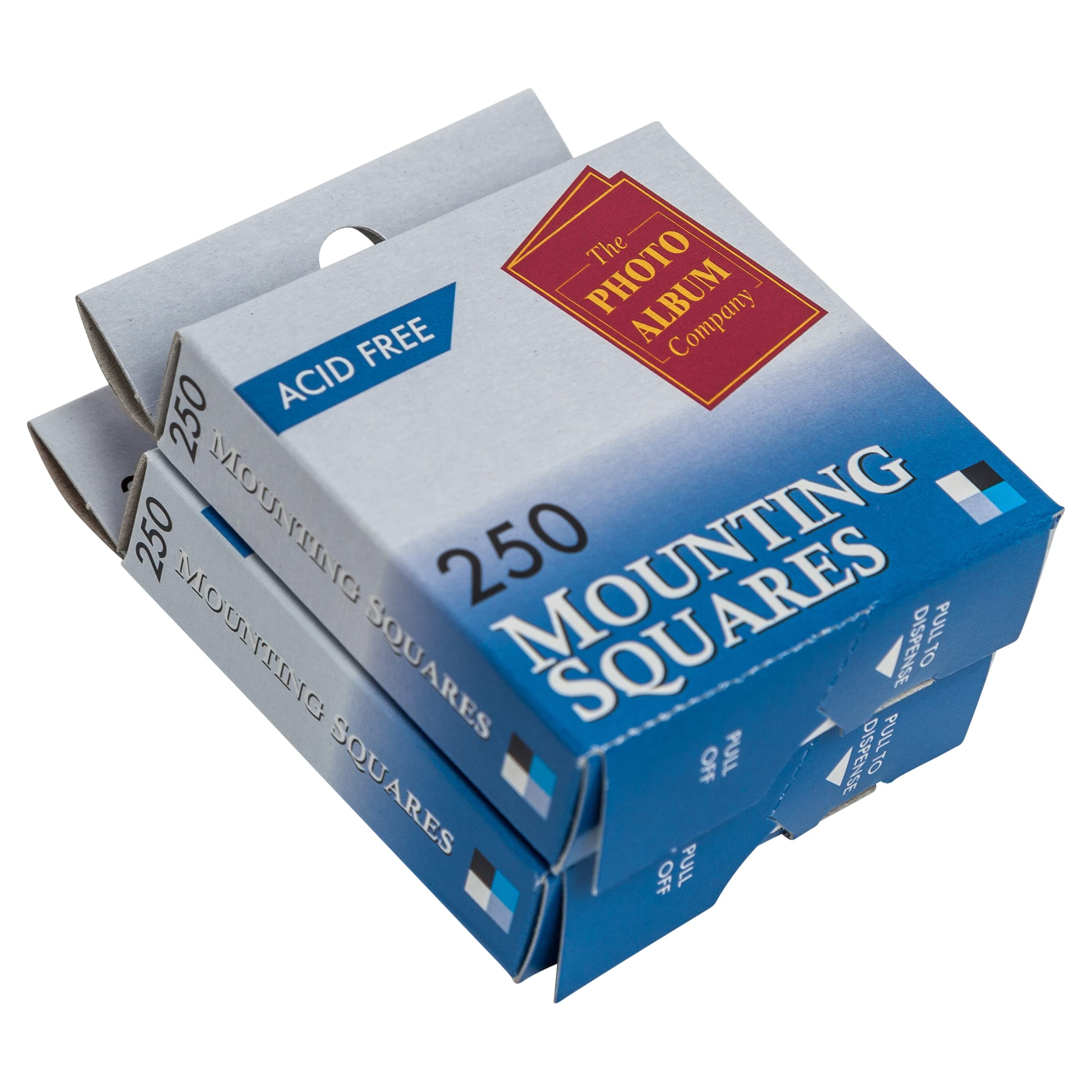 The Photo Album Company | Photograph Mounting Square Dispenser Box, 2 Pack, White Wood, 250 Squares Each | Photo Storage, Scrapbooking, Organiser
