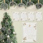 Barydat 50 Sets Christian Christmas Ornament Bulk Religious Bible Verse Acrylic Hanging Ornament Inspirational Quotes Ornaments Church Party Favors for Holiday Christmas Tree Home Decor (Baptism)