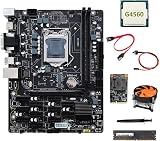 Lodokdre B250 V2.1 ETH Miner Motherboard 12PCIE G4560 CPU 8GB DDR4 128GB SSD view 1
