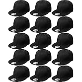 15 Pack Snapback Hats for Men Hip Hop Style Solid Baseball Hats Adjustable Snapback Cap Flat Brim Baseball Caps