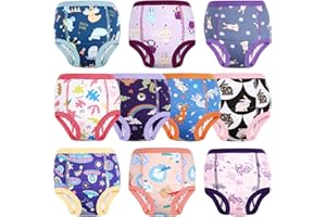 MOEMOE BABY Training Underwear 10 Packs Absorbent Potty Training Pants for Boys and Girls Cotton Pee Pants 2-9T